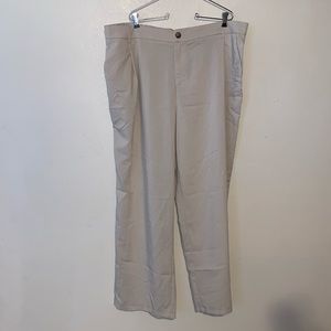 Light beige 4XL stretchy pleated office dress pants